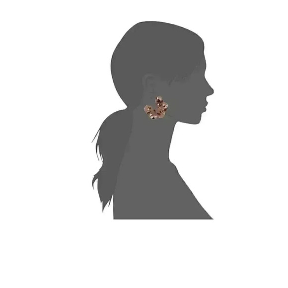 J Crew new Acetate Flower Open Hoop Earrin… - Picture 3 of 3